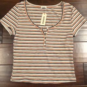 Garage Tops - NWT GARAGE Heart Breaker Tee BodyCon Henley Garage Tops - NWT GARAGE Heart Breaker Tee BodyCon Henley